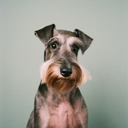 A schnauzer after a breed clip